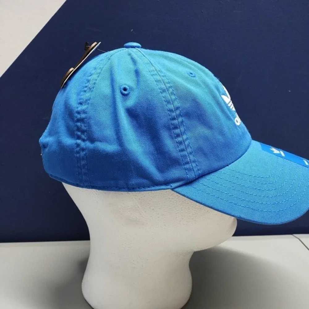 adidas Baseball Cap Youth Blue‎ 100% Cotton Relaxed Fit Adjustable Strapback Hat